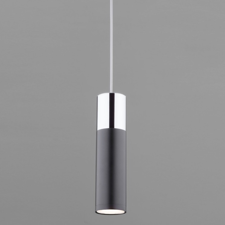 LED светильник подвесной в стиле лофт                      Eurosvet  50135/1 LED хром/черный