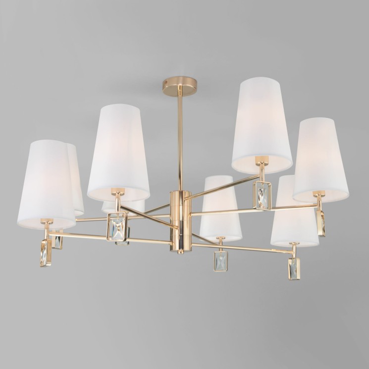 Потолочная люстра с тканевыми абажурами                      Eurosvet  60137/8 золото