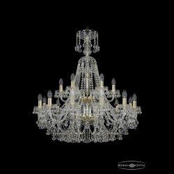 Люстра хрустальная 1409/12+6/300/XL-94/2d G Bohemia Ivele Crystal (Стеклянный рожок)