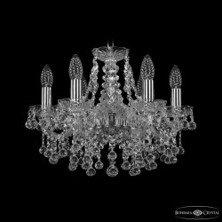 Люстра хрустальная 1409/6/141 Ni  Bohemia Ivele Crystal (Стеклянный рожок)