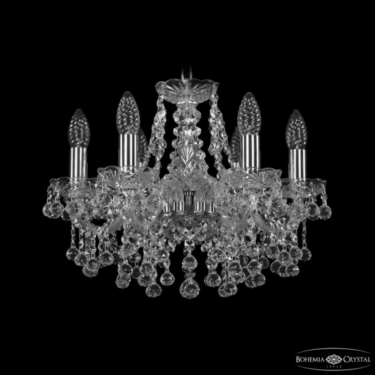 Люстра хрустальная 1409/6/141 Ni  Bohemia Ivele Crystal (Стеклянный рожок)