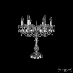 Настольная лампа хрустальная 1402L/6/141-47 Ni  Bohemia Ivele Crystal (Стеклянный рожок)
