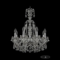Люстра хрустальная 1409/8/160/XL-60 Ni Bohemia Ivele Crystal (Стеклянный рожок)