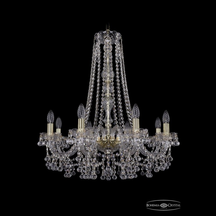 Люстра хрустальная 1409/8/240/h-75 G Bohemia Ivele Crystal (Стеклянный рожок)