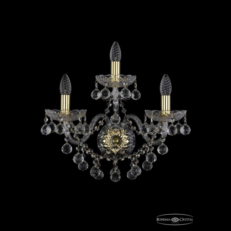 Бра хрустальные 1409B/2+1/195/XL G Bohemia Ivele Crystal (Стеклянный рожок)