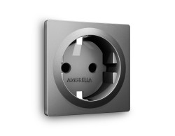 Ambrella Light Лицевая панель для электрической розетки с заземлением со шторками QUANT Ambrella Volt ALFA AP6570