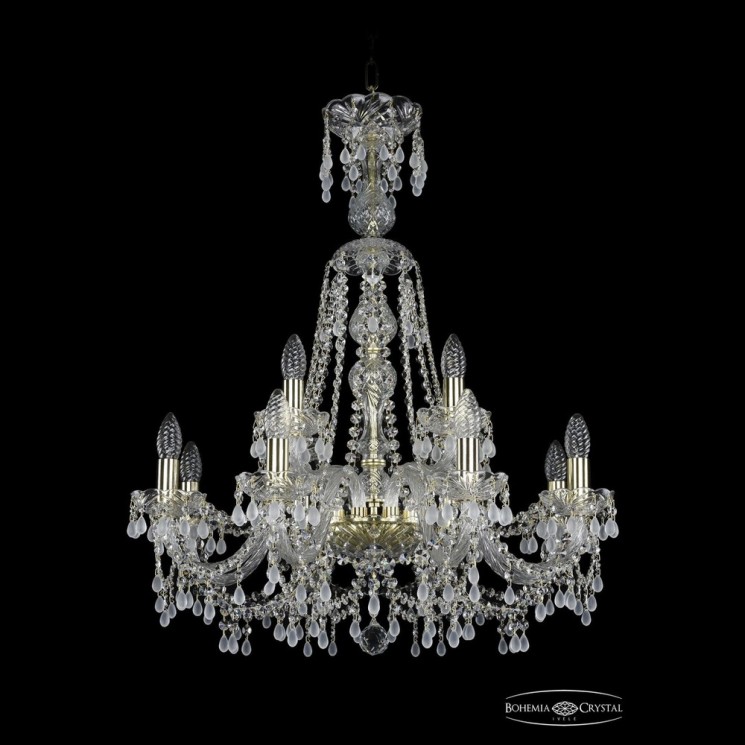 Люстра хрустальная 1410/8+4/240/XL-80 G V0300 Bohemia Ivele Crystal (Стеклянный рожок)
