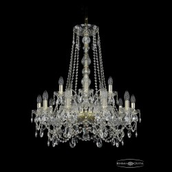 Люстра хрустальная 1411/10+5/240/h-84 G Bohemia Ivele Crystal (Стеклянный рожок)