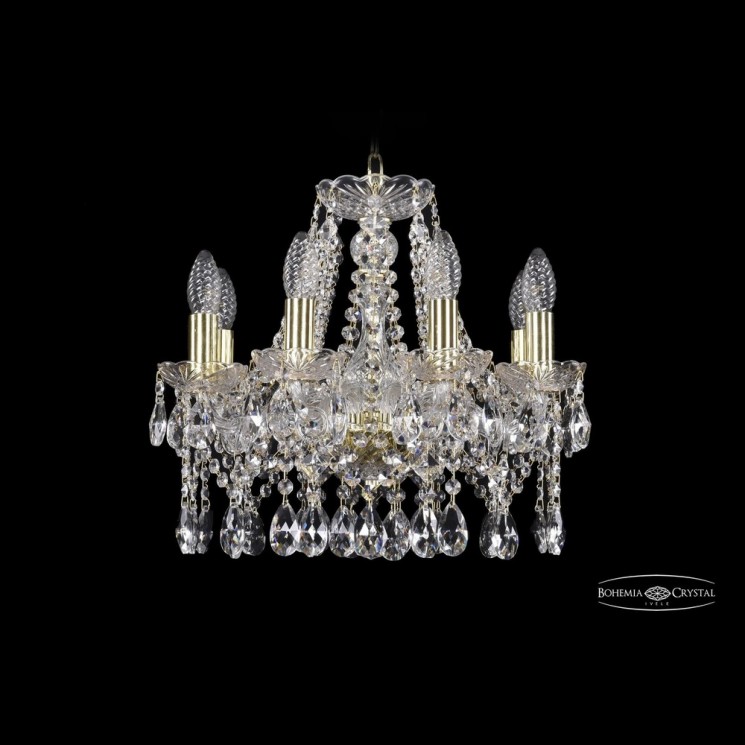 Люстра хрустальная 1413/8/141 G Bohemia Ivele Crystal (Стеклянный рожок)