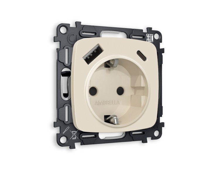 Ambrella Light Комплект механизма электрической розетки Ambrella Volt OMEGA MO330010