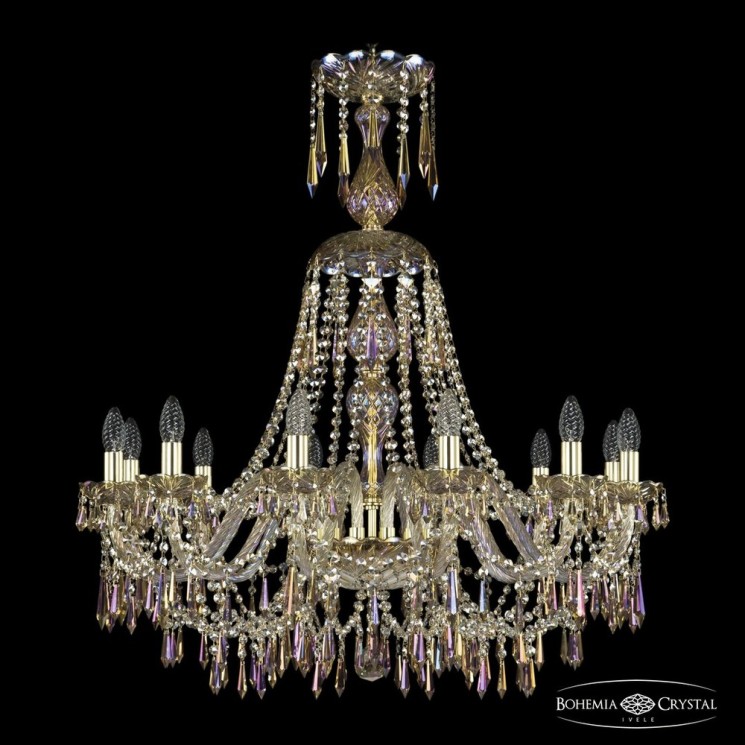 Люстра хрустальная 1403/12/300/XL-95 G M801 Bohemia Ivele Crystal (Стеклянный рожок)