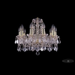 Люстра хрустальная 1413/10/165 G Leafs Bohemia Ivele Crystal (Стеклянный рожок)