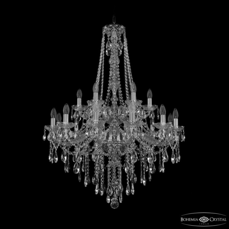 Люстра хрустальная 1415/12+6/300/h-112/2d Ni Bohemia Ivele Crystal (1415)