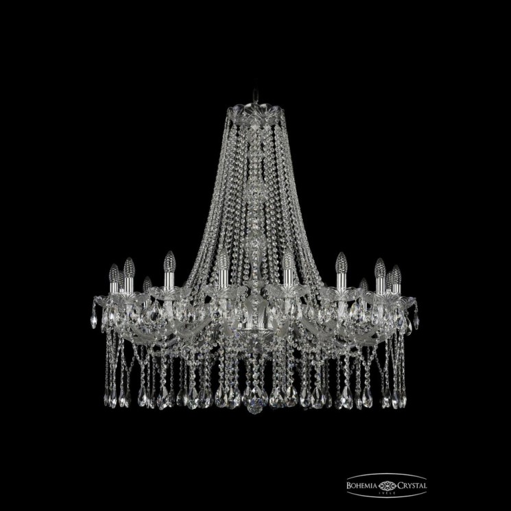 Люстра хрустальная 1413/16/360/h-100 Ni Bohemia Ivele Crystal (Стеклянный рожок)