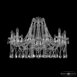 Люстра хрустальная 1413/12/300 Ni Leafs Bohemia Ivele Crystal (Стеклянный рожок)