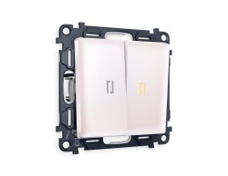 Ambrella Light Комплект механизма 2-клавишного проходного выключателя с подсветкой 3200K Ambrella Volt ALFA MA204030