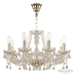 Люстра хрустальная 108/8/195 G Bohemia Ivele Crystal (Стеклянный рожок)