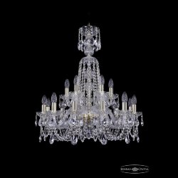 Люстра хрустальная 1402/12+6/240/XL-77 G Bohemia Ivele Crystal (Стеклянный рожок)
