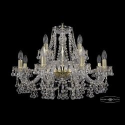 Люстра хрустальная 1409/8+4/240 G Bohemia Ivele Crystal (Стеклянный рожок)