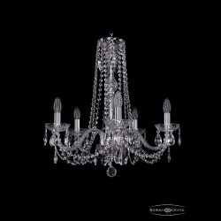 Люстра хрустальная 1402/5/195/h-58 Ni Bohemia Ivele Crystal (Стеклянный рожок)