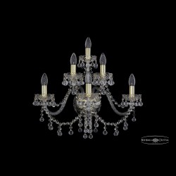 Бра хрустальные 1409B/3+2+1/240 G Bohemia Ivele Crystal (Стеклянный рожок)