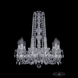 Люстра хрустальная 1402/10/160/h-59 Ni Bohemia Ivele Crystal (Стеклянный рожок)