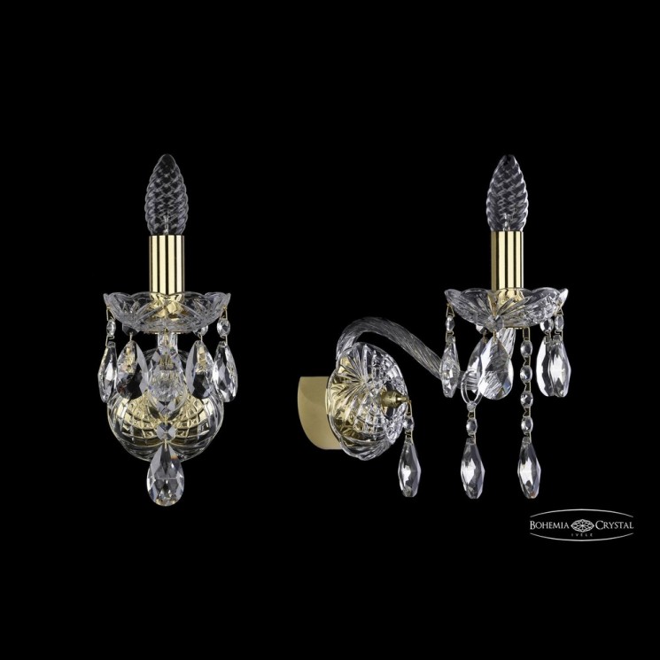Бра хрустальные 1413B/1/165 G Bohemia Ivele Crystal (Стеклянный рожок)