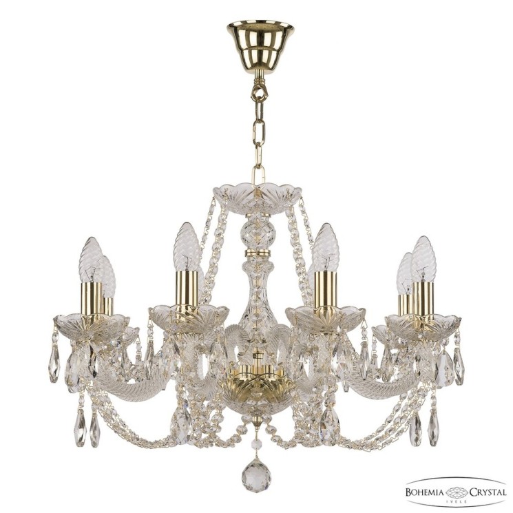 Люстра хрустальная 101/8/195 G Bohemia Ivele Crystal (Стеклянный рожок)