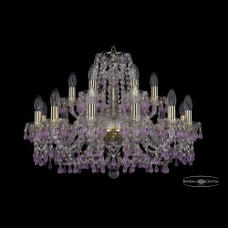 Люстра хрустальная 1410/12+6/240 G V7010 Bohemia Ivele Crystal (Стеклянный рожок)