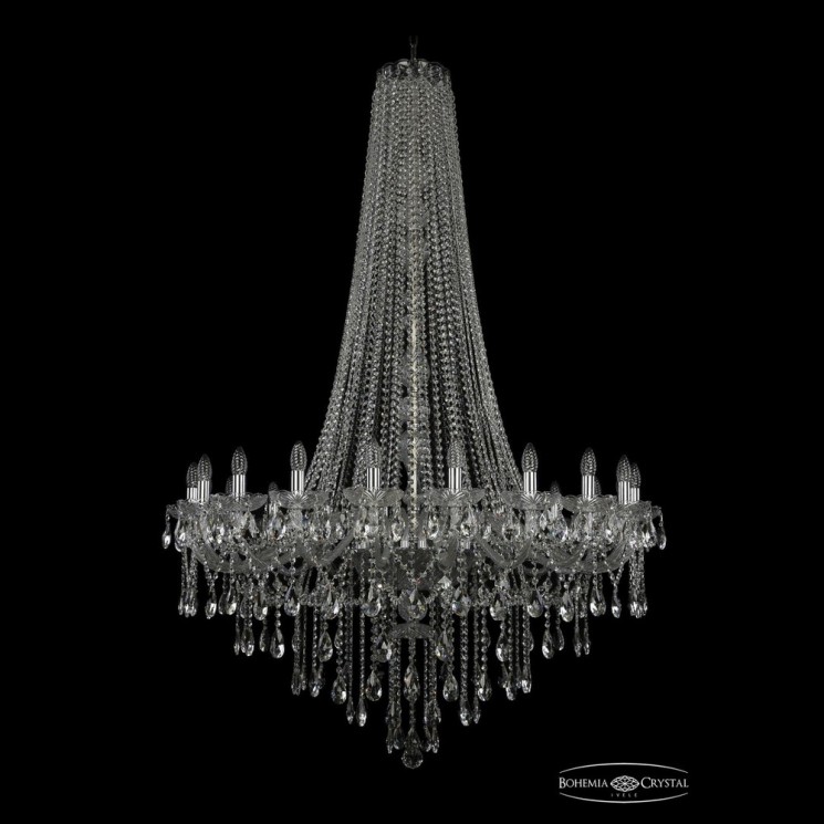 Люстра хрустальная 1415/20/400/h-173 Ni Bohemia Ivele Crystal (Стеклянный рожок)