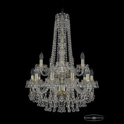 Люстра хрустальная 1409/10+5/195/h-83/2d G Bohemia Ivele Crystal (Стеклянный рожок)