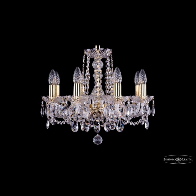 Люстра хрустальная 1402/8/160 G Bohemia Ivele Crystal (Стеклянный рожок)