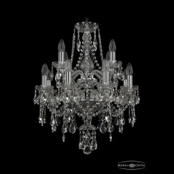 Люстра хрустальная 1415/8+4/165/2d Ni Bohemia Ivele Crystal (Стеклянный рожок)