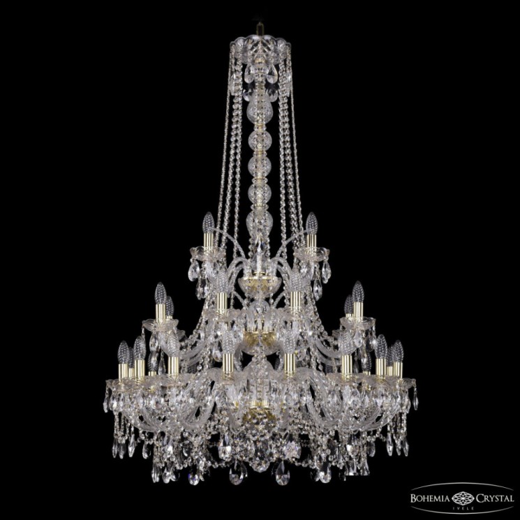 Люстра хрустальная 1411/16+8+4/300/h-131/3d G Bohemia Ivele Crystal (Стеклянный рожок)