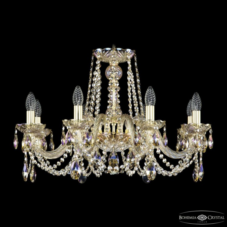 Люстра хрустальная 1402/8/240 G M801 Bohemia Ivele Crystal (Стеклянный рожок)