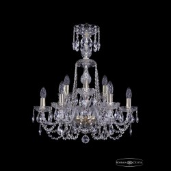 Люстра хрустальная 1402/6+3/195/XL-64 G Bohemia Ivele Crystal (Стеклянный рожок)