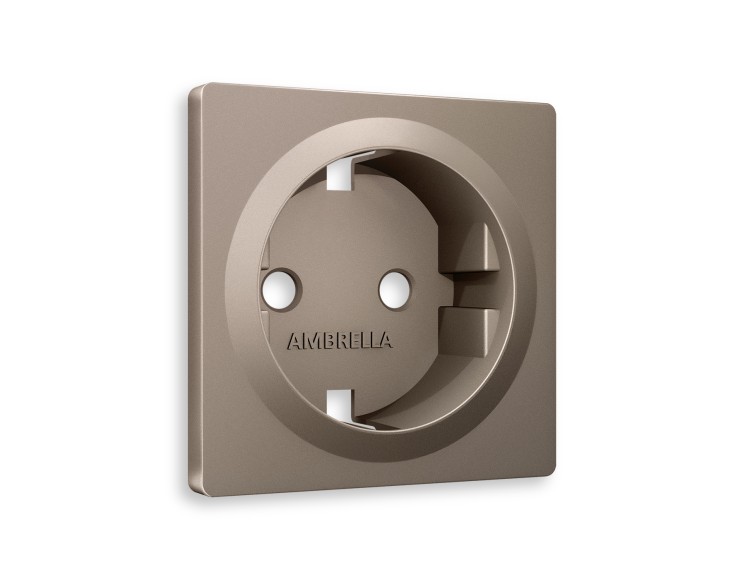 Ambrella Light Лицевая панель для электрической розетки с заземлением QUANT Ambrella Volt ALFA AP6360