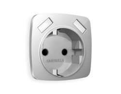 Ambrella Light Лицевая панель для электрической розетки с заземлением со шторками 2USB A+A QUANT Ambrella Volt OMEGA OP4090
