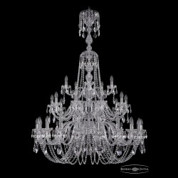 Люстра хрустальная 1402/20+10+5/400/XL-158/3d Ni Bohemia Ivele Crystal (Стеклянный рожок)