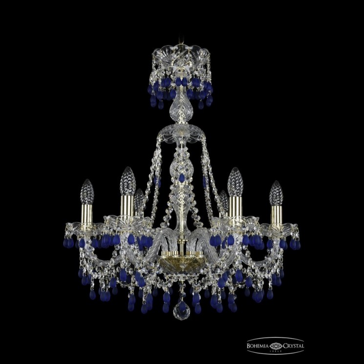 Люстра хрустальная 1410/6/195/XL-66 G V3001 Bohemia Ivele Crystal (Стеклянный рожок)