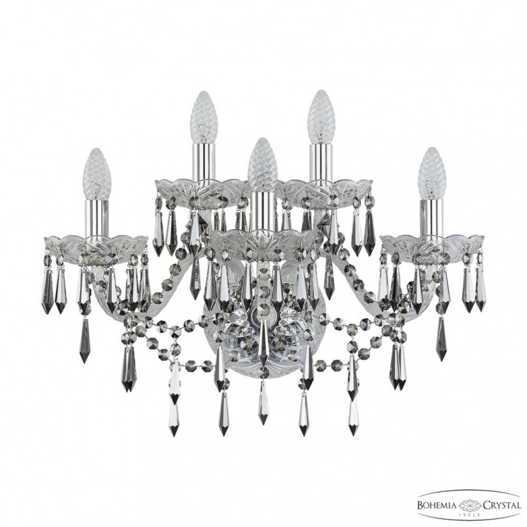 Бра хрустальный 1403B/3+2/195/XL NI R731 Bohemia Ivele Crystal (Стеклянный рожок)
