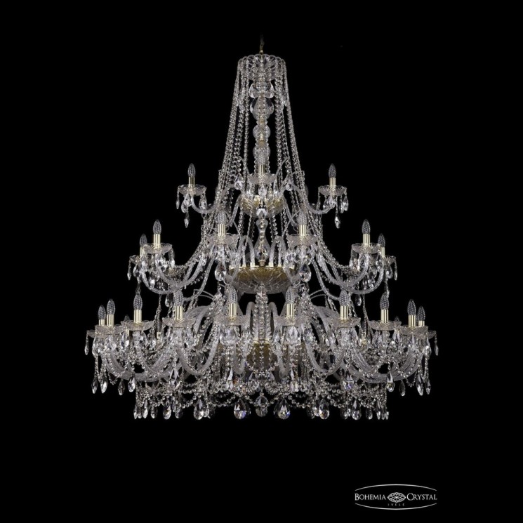 Люстра хрустальная 1411/20+10+5/530/3d G Bohemia Ivele Crystal (Стеклянный рожок)