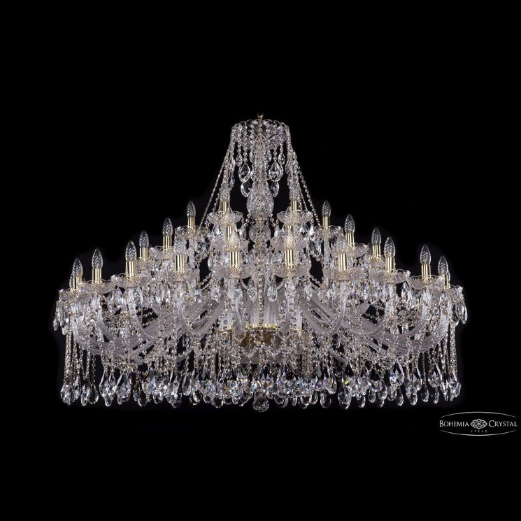 Люстра хрустальная 1413/24+12+6/530 G Bohemia Ivele Crystal (Стеклянный рожок)