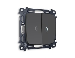 Ambrella Light Комплект механизма 2-клавишного проходного выключателя с подсветкой 5600K Ambrella Volt OMEGA MO904035