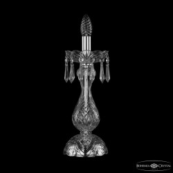 Настольная лампа хрустальная 1403L/1-35 Ni Bohemia Ivele Crystal (Стеклянный рожок)