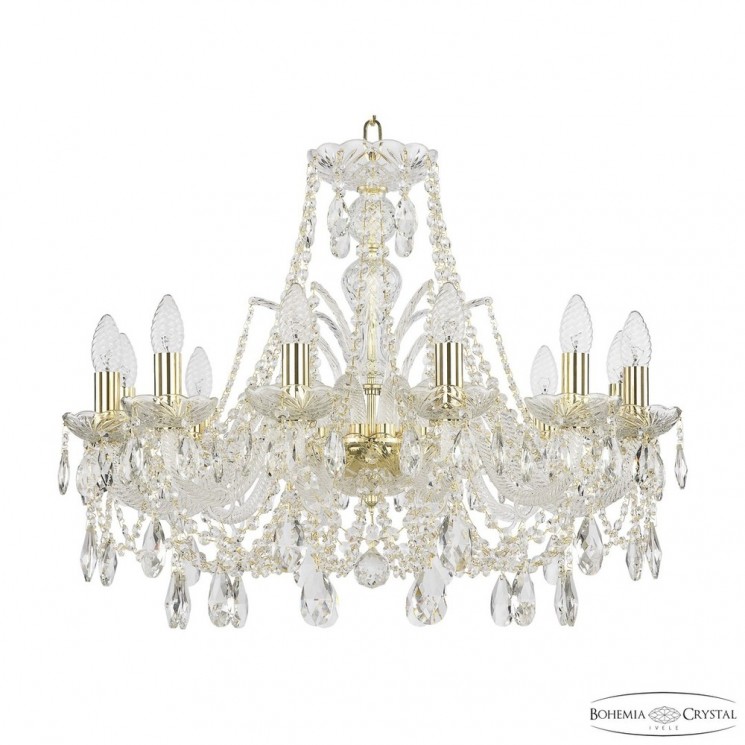 Люстра хрустальная 105/12/240 G Bohemia Ivele Crystal (Стеклянный рожок)