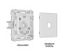 Ambrella Light Комплект механизма TV розетки проходной Ambrella Volt ALFA MA813030