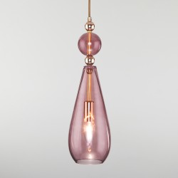 Подвесной светильник со стеклянным плафоном                      Eurosvet  50202/1 пурпурный