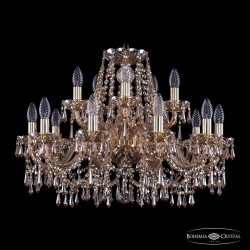 Люстра хрустальная 1403/10+5/240 G M721 Bohemia Ivele Crystal (Стеклянный рожок)