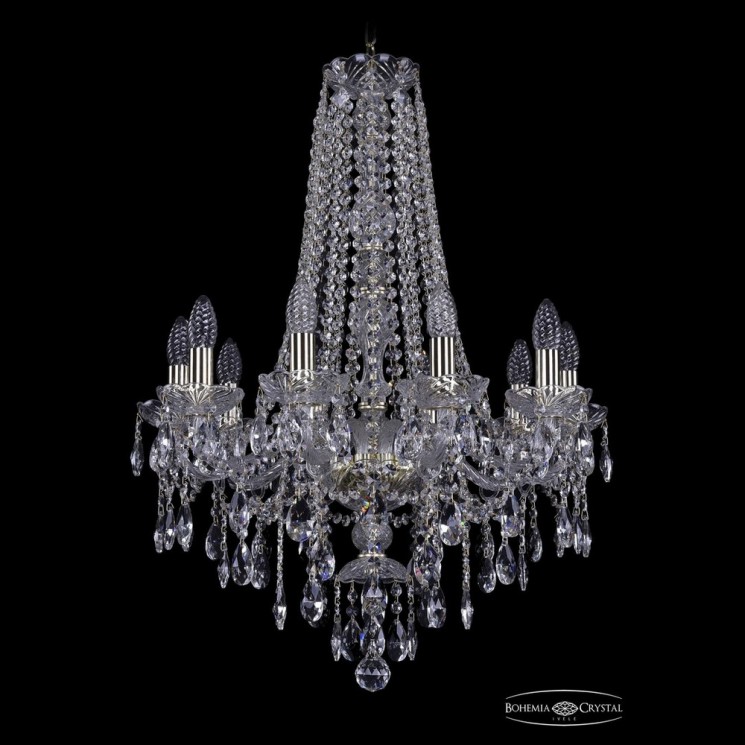 Люстра хрустальная 1415/10/200/h-75 G Bohemia Ivele Crystal (Стеклянный рожок)